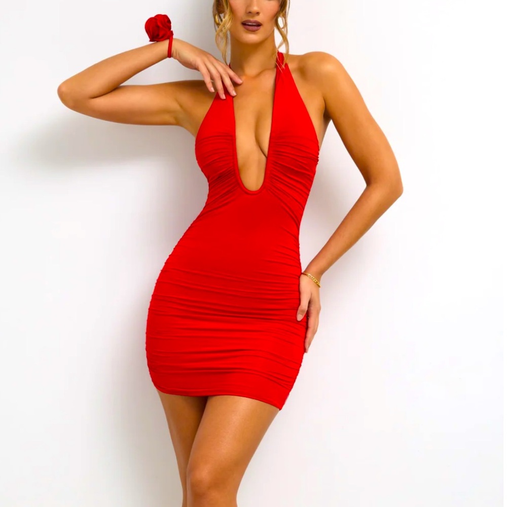 Oh Polly Red Backless Dress